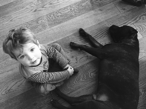 bambino-sul-pavimento-con-un-cane