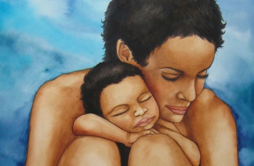 Crescere bene: madre e figlio abbracciati
