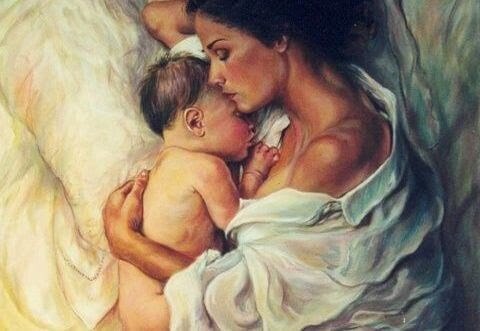 Mamma e neonato dormono insieme.