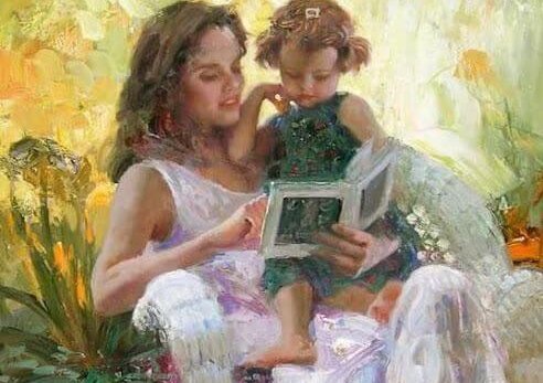 madre che legge con bambina
