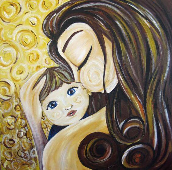 mamma stringe bambino