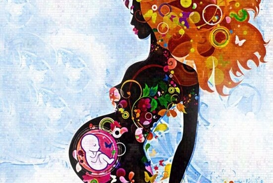 Donna incinta: disegno.