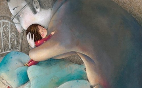 Amare veramente: papà che abbraccia la figlia.