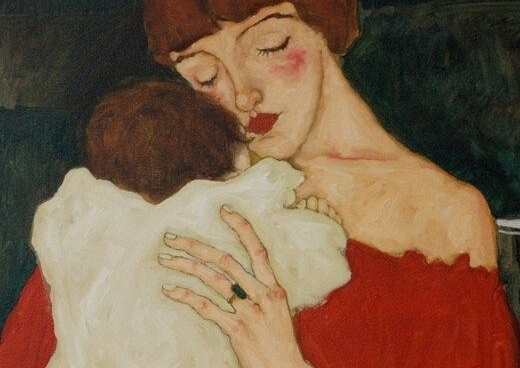 mamma abbraccia il bambino
