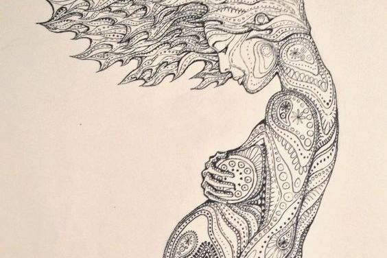disegno tribale donna incinta