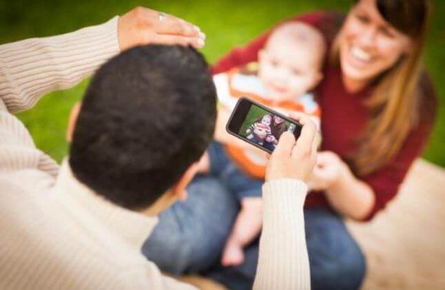 famiglia: foto col flash