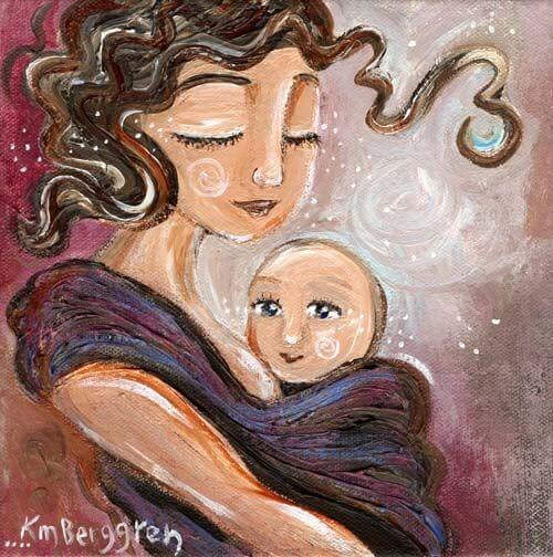 Mamma affettuosa e bambino felice
