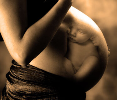 Il feto nella pancia della mamma.