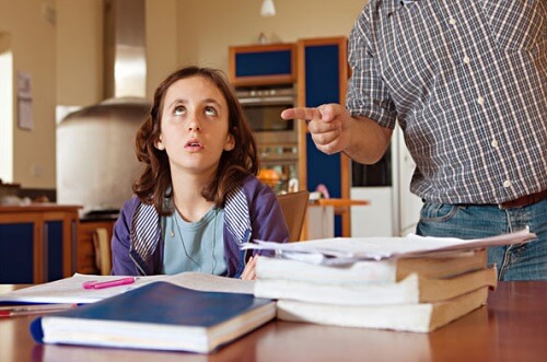Padre sgrida la figlia