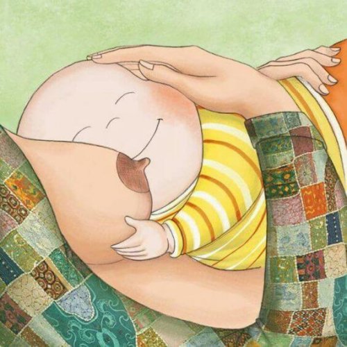 Bambino dorme in braccio della mamma