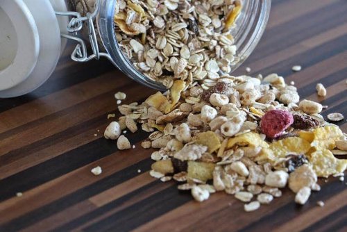 Avena in barattolo di vetro