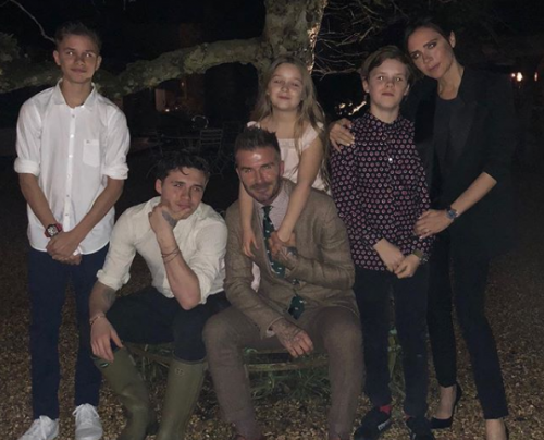 David Beckham con famiglia 