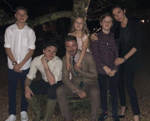 David Beckham con famiglia