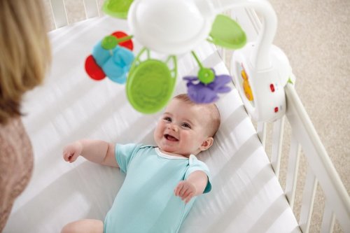 La giostrina da mettere sul lettino è uno dei più utili giochi per neonato. 