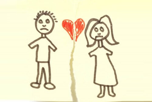 Disegno rotto di innamorati