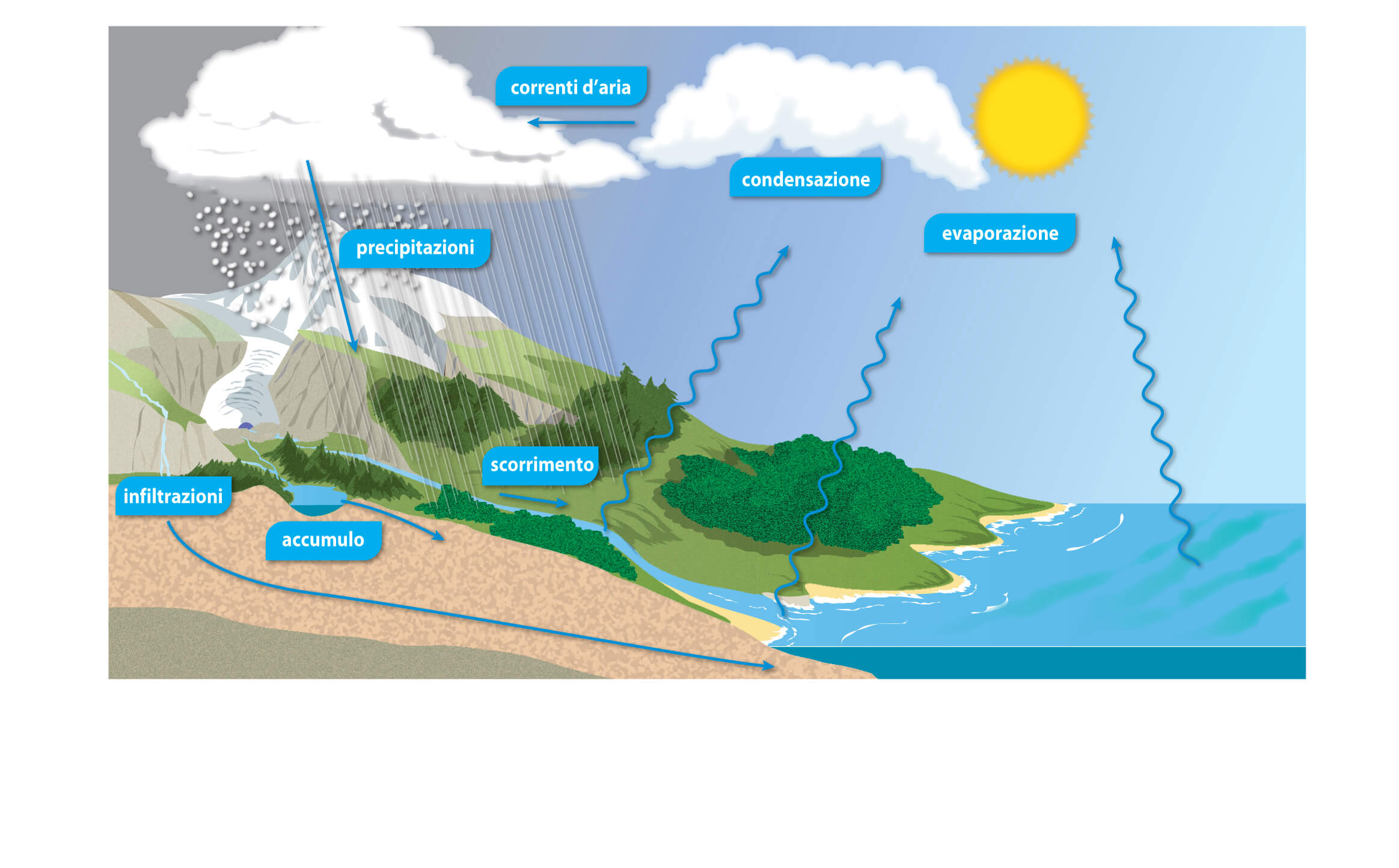 Spiegare il ciclo dell'acqua ai bambini