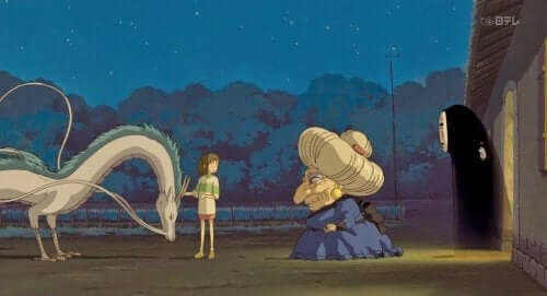 chihiro con la maga e il drago prima del viaggio