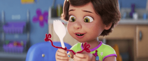 in Toy Story 4, il personaggio di Forky si fa notare per il livello di dettaglio dell'animazione