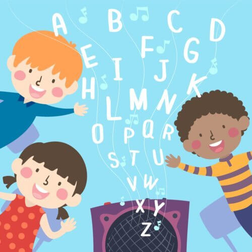 Bambini che imparano l'inglese con la musica