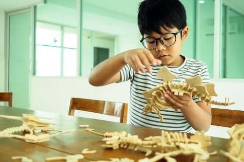 Le differenze individuali sono importanti: bambino che costruisce dei dinosauri.