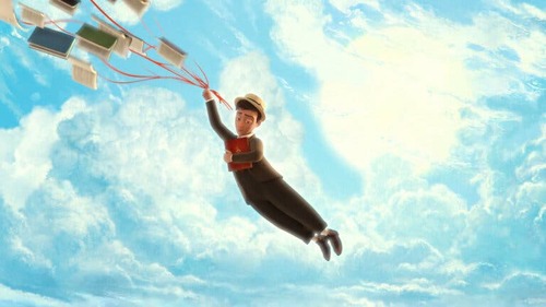 Leggere: bambino che vola grazie ai libri