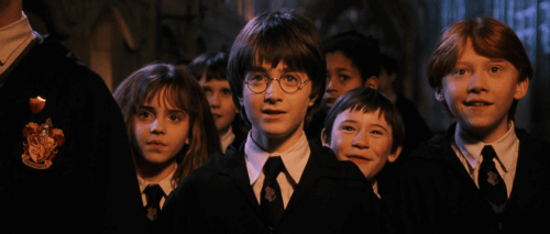 Harry Potter e i suoi compagni di avventura.