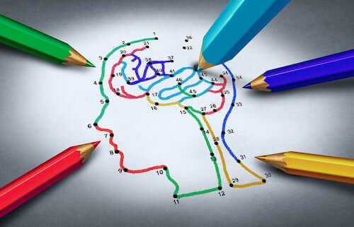 Disegno di una testa ottenuto tramite l'unione di punti contrassegnati con dei numeri.