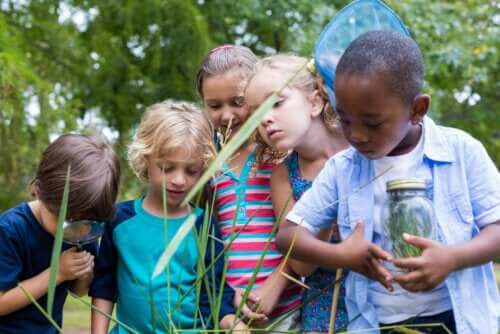 Bambini in mezzo alla natura.