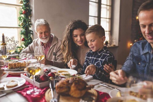 Pranzo di natale in famiglia.